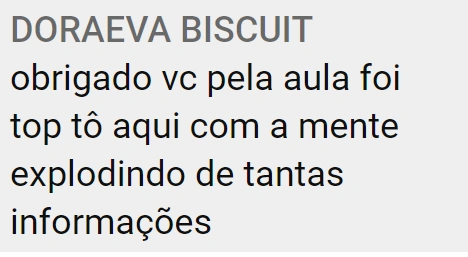 Print de mensagem de aluna EAS
