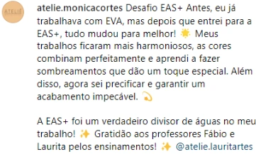 Print de mensagem de aluna EAS